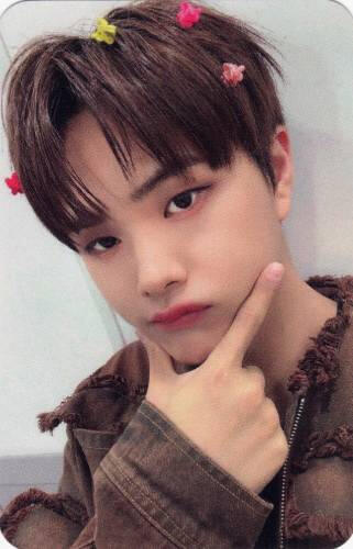 Photocard of Jahan with butterfly clips in his hair
