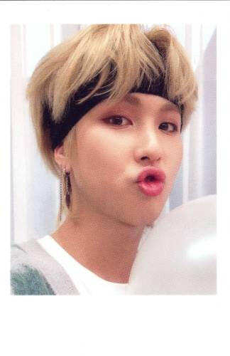 A fake polaroid of Giuk making a duck face